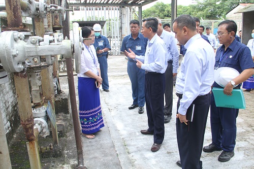 Ministry of Energy Union Minister U Ko Ko Lwin, Yangon Region, Visiting and inspecting No. 1 Oil Refinery (Thanlin) in Thanlin City